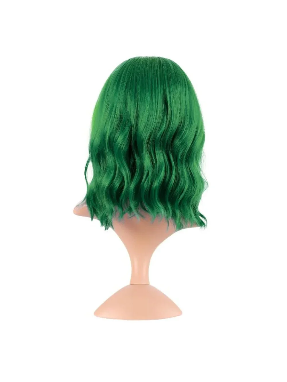 Women's Grass Green 14 Inch Fresh Bright Synthetic Ordinary Short Wavy Curly Wig